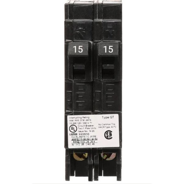 Siemens - 15/15 Amp Tandem Circuit Breaker